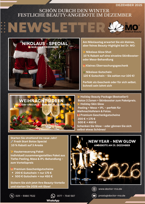 Newsletter Dezember Angebote Medizinische Ästhetik Düsseldorf